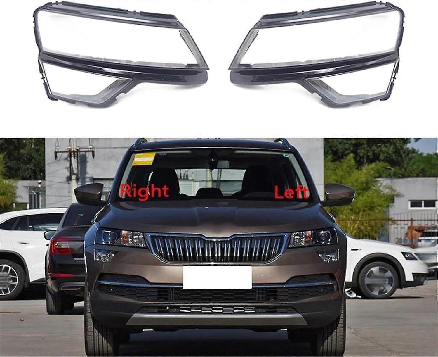 Headlamp Lens Cover Car Headlight Cover Lens Glass Shell For Skoda Karoq 2018-2022 Front Headlight Shell (Color : 1 Piece Left)
