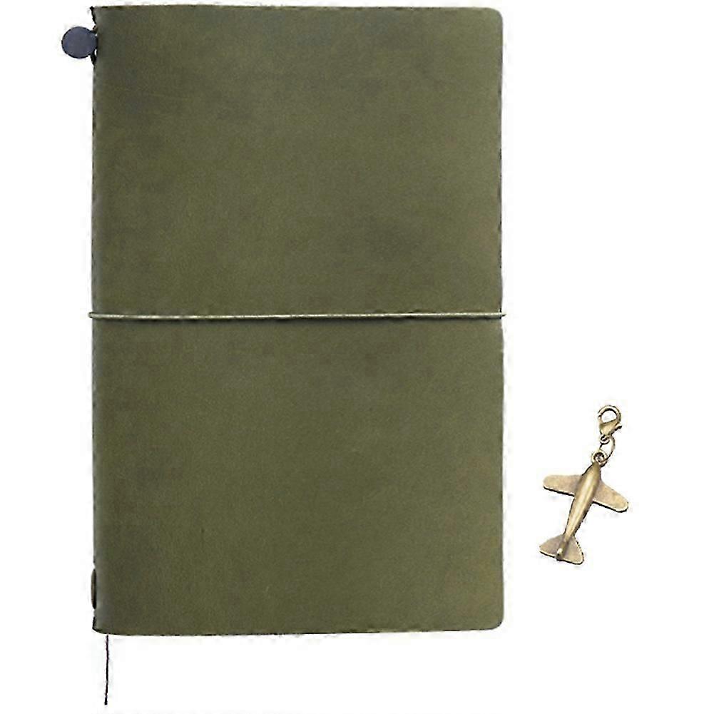 A5 Olive Green Retro Cowhide Manual Account Book European Retro Notebook Diary Notepad