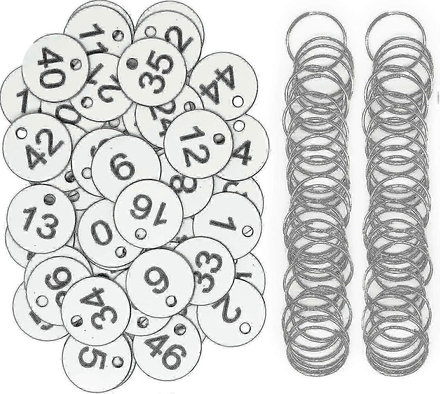 Porte-clés avec porte-clés (1-50 noir) 1-100 blanc