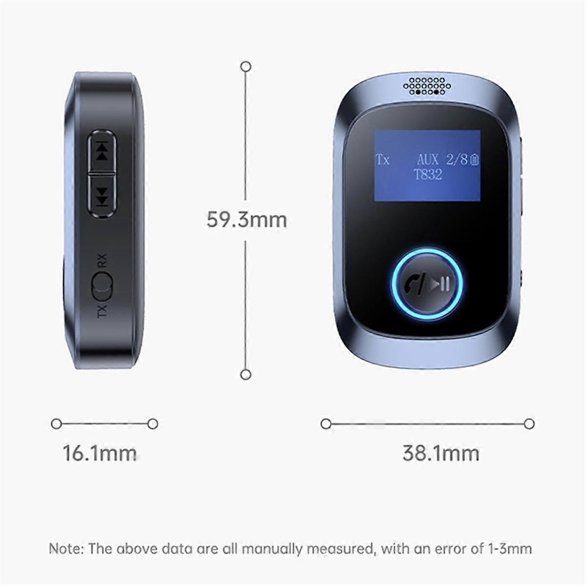 AUX Bluetooth 5.4 Car Adapter Bluetooth Receiver Wireless Audio Receiver for Music/Hands-Free Calli