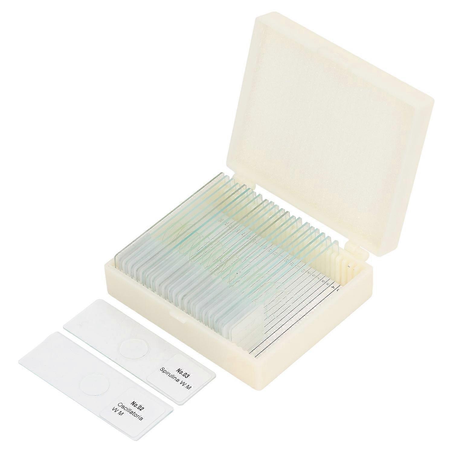25PCS Microscope Slides Optical Glass Cover Transparent Slide Set for Algae Cell Tissue Specimen