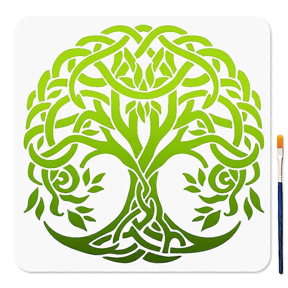 PET Hollow Out Drawing Painting Stencils for DIY Scrapbook Photo Album Tree 300x300mm