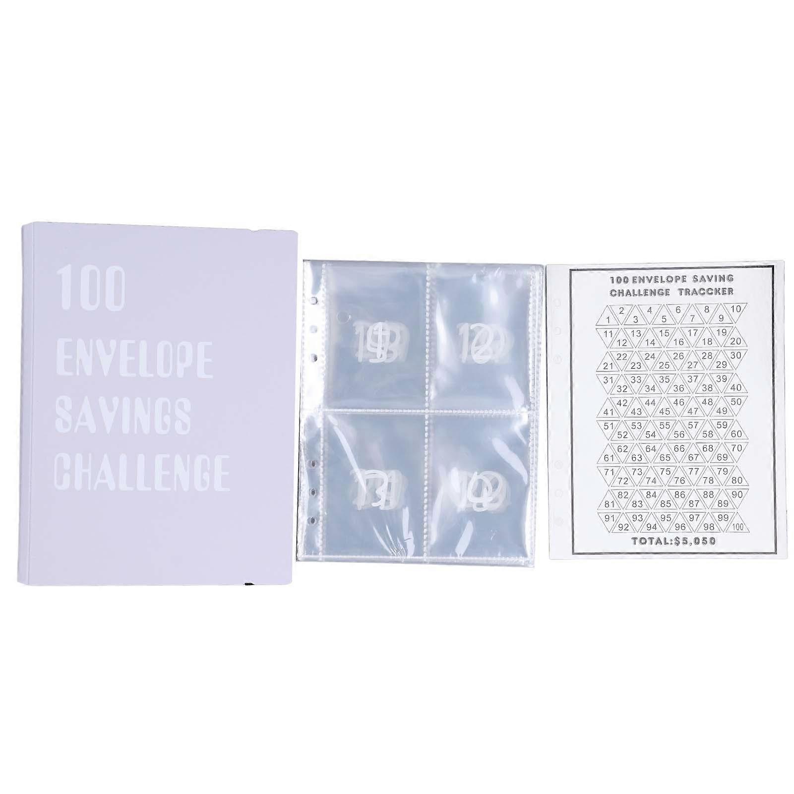 Financial Planning Made Easy: Violet A5 Budget Binder - 100 Envelopes Money Saving Challenge Book with 25 Transparent Sheets