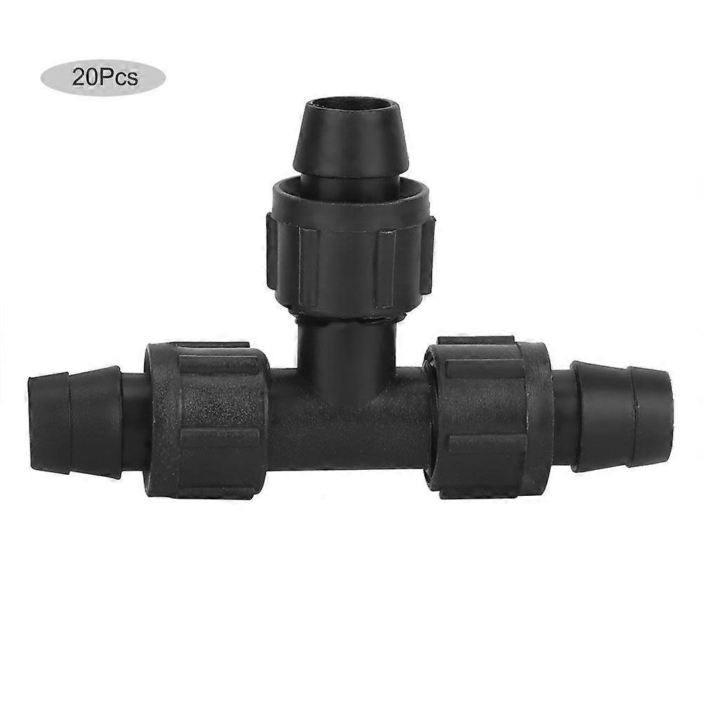 20pcs Hose Tee Micro Drip Irrigation 16pe Water Pipe Quick Coupler Fitting Connector