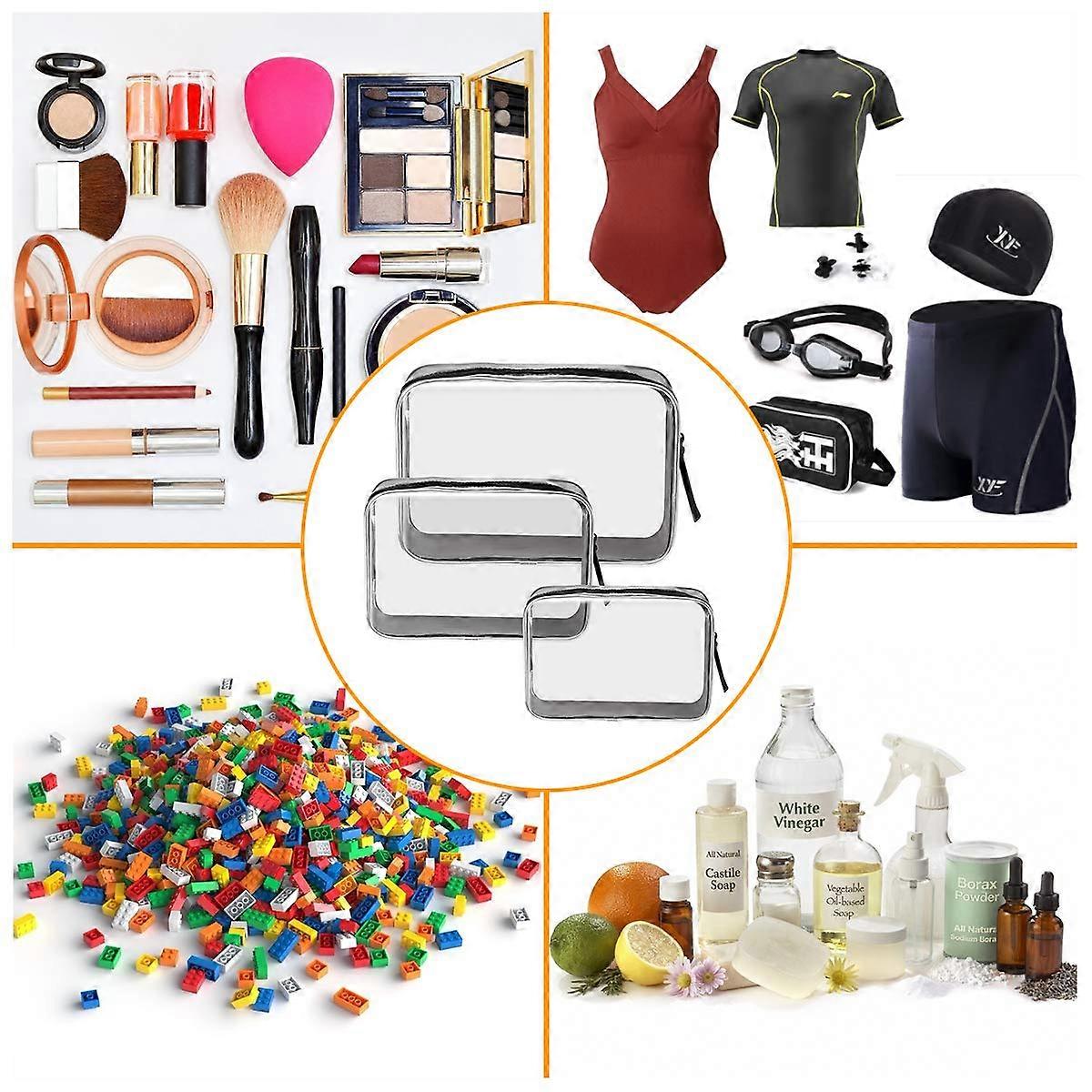 3-piece PVC waterproof toiletry bag set