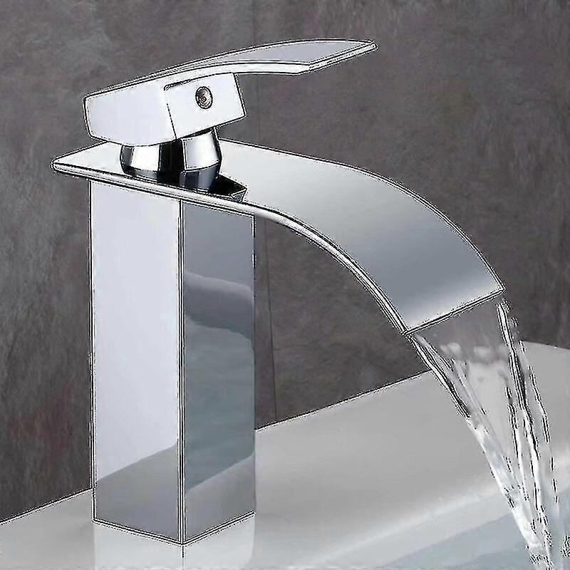 Grifo de baño diseño moderno de Cascade Faucet Lavabo diseño duradero del cuerpo de la válvula de cobre latón cromado. Agua fría y caliente disponible