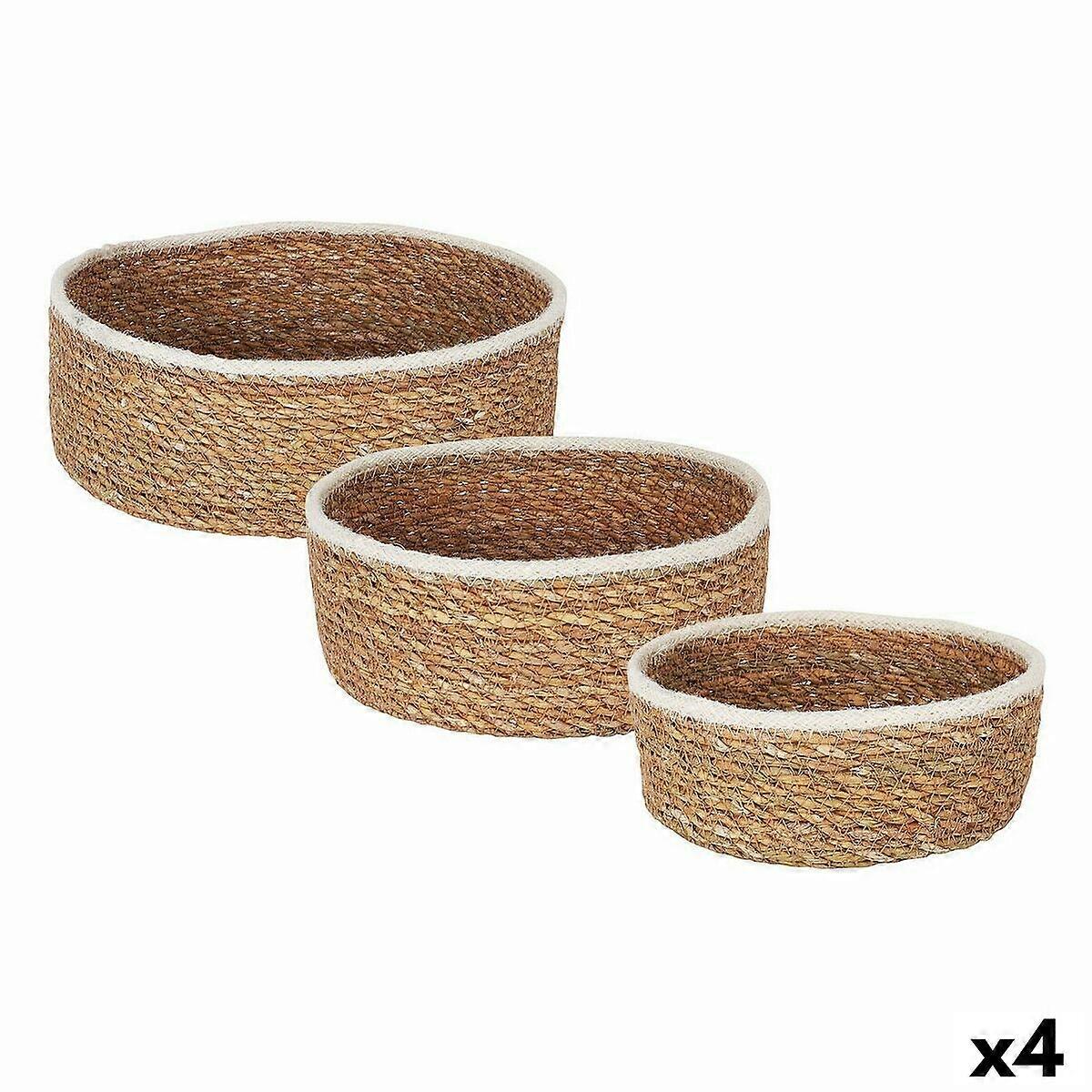 Basket set Privilege 3 Pieces wicker 17 cm (3 Pieces) (4 Units)