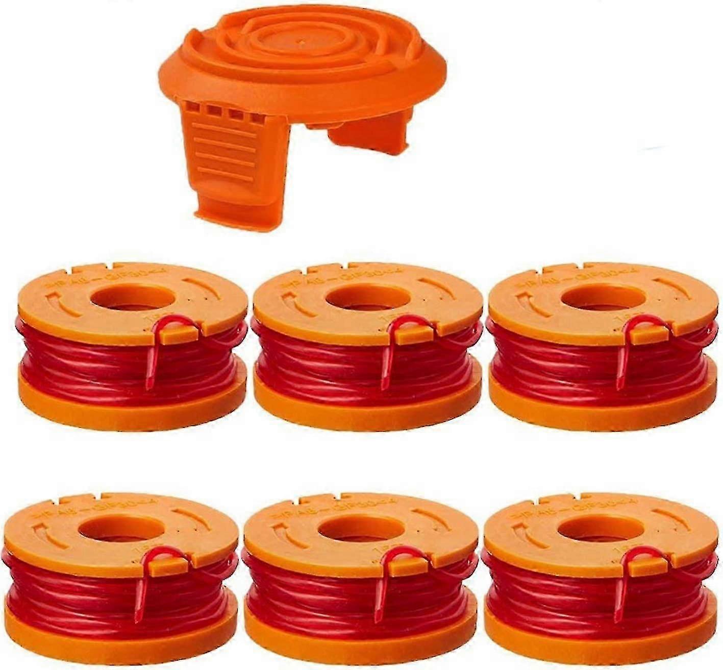 10ft 0.065" Line String Trimmer Replacement Spool Compatible With Worx Wa0010 String Trimmers Replacement Autofeed Spool,7-pack (6 Pack Grass Trimmer