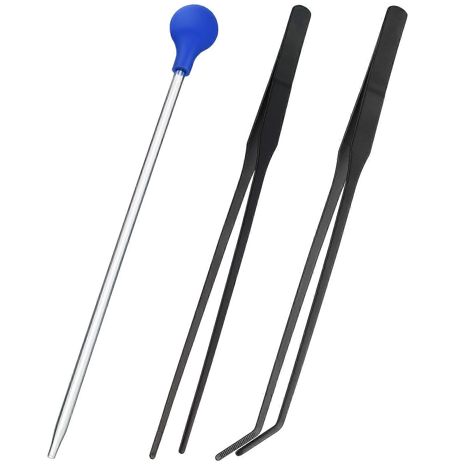 3 Axolotl Tank Accessories Set with Aquatic Plants, Fish Tongs, and Durable Materials for Freshwater Aquariums