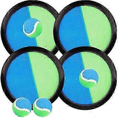 Catch Ball And Toss Game, Scratch Ball Racket Games, 4 Paddles And 4 Balls, Toss And Catch Ball Game, Kids Throwing Catch Ball Toy Game Set For Outdoo