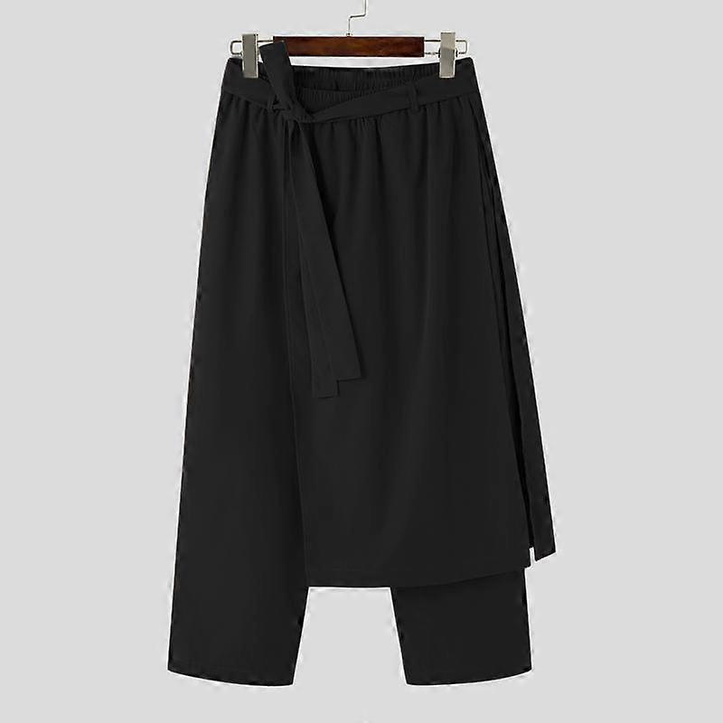 INCERUN Men's Loose Straight Harajuku Style Vintage Trousers