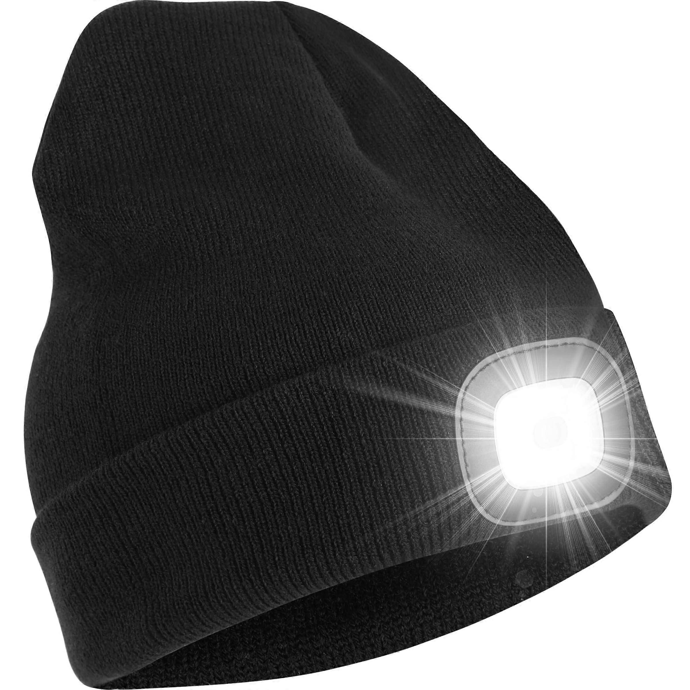 USB Rechargeable LED Headlamp Beanie Hat for Night Light Christmas Stocking Stuffers