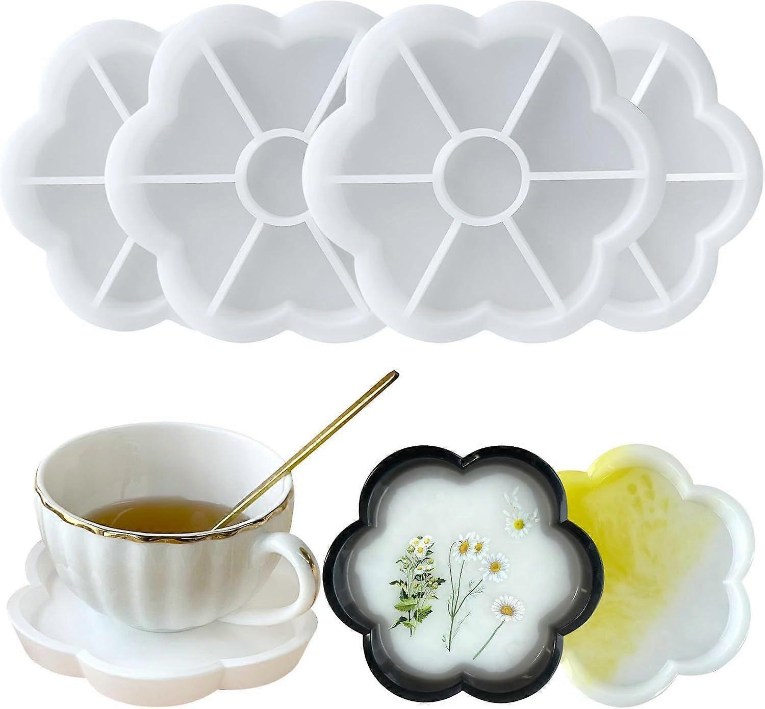 PREMIUM MATERIAL - Made with high-quality, thicken silicone material, coaster resin molds are durable, reusable, easy to clean and does not affect th