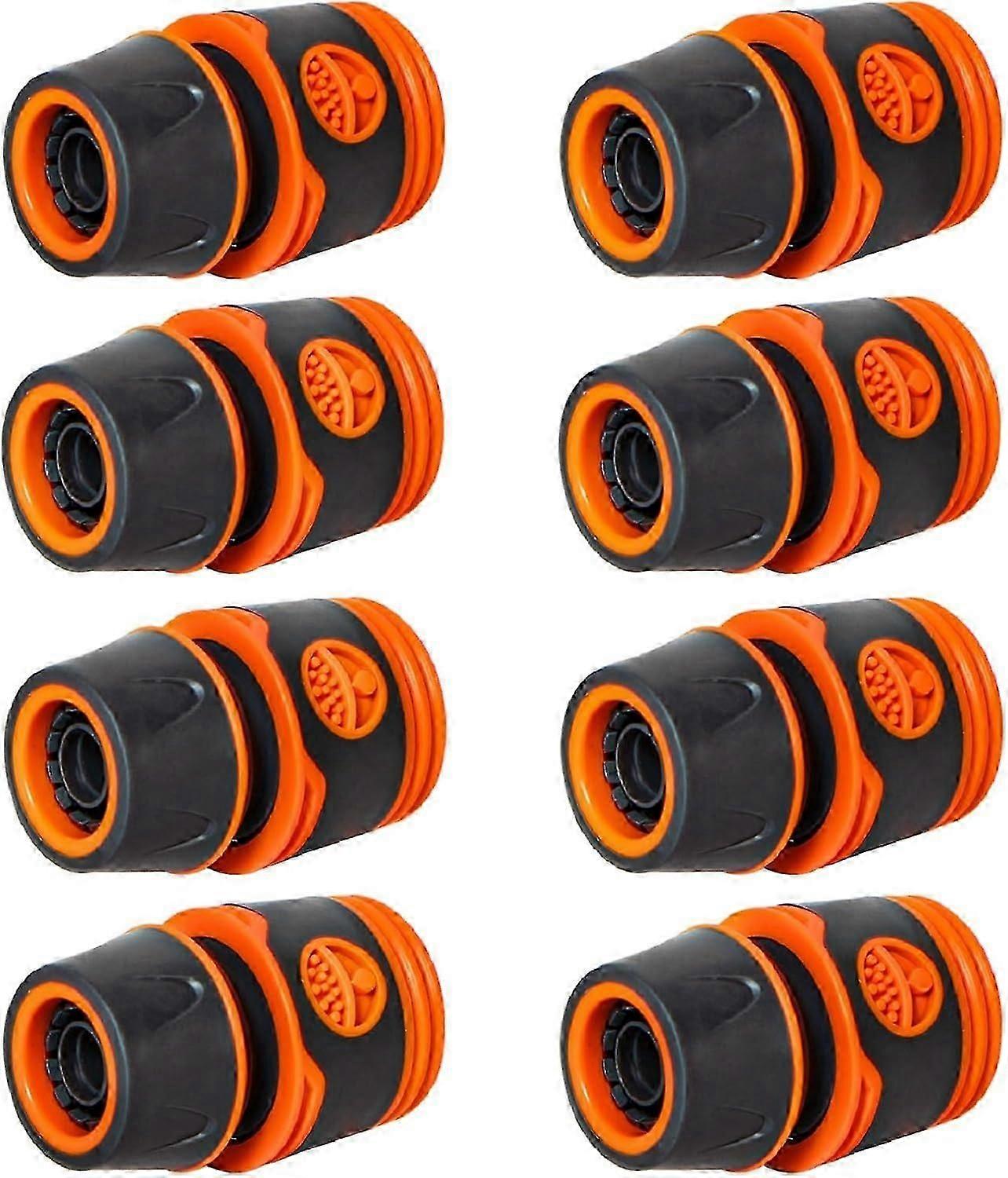 8 Pieces Hose Connector 1/2" Hose Quick Connector, Quick Connector Set for Garden Hose, Quick Connector End Fittings for Hose Start