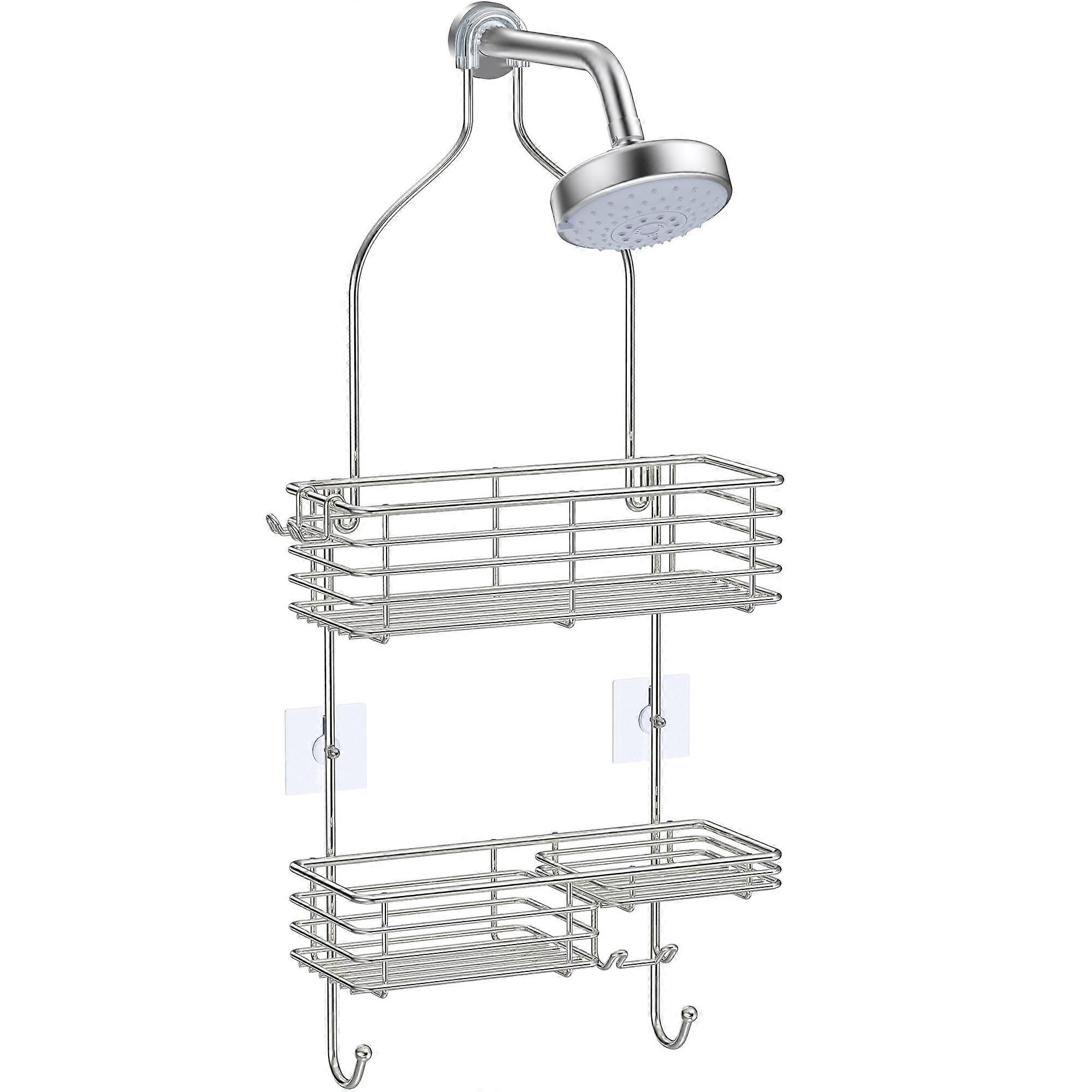 SMARTAKE Hanging Shower Caddy, Rustproof Stainless Steel Over Shower Shelf Organizer, Silver, SUS201 Storage Rack