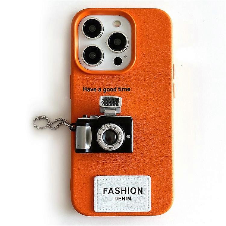 Compatible For iPhone 16 Pro Case Stereo Camera Decor PC+PU Phone Protective Cover