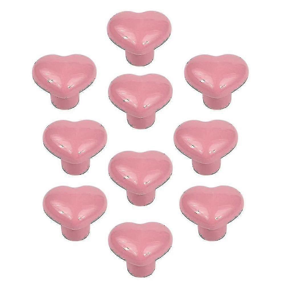 10pcs Ceramic Drawer Knobs Heart Shape Cabinet Dresser Pulls Handles