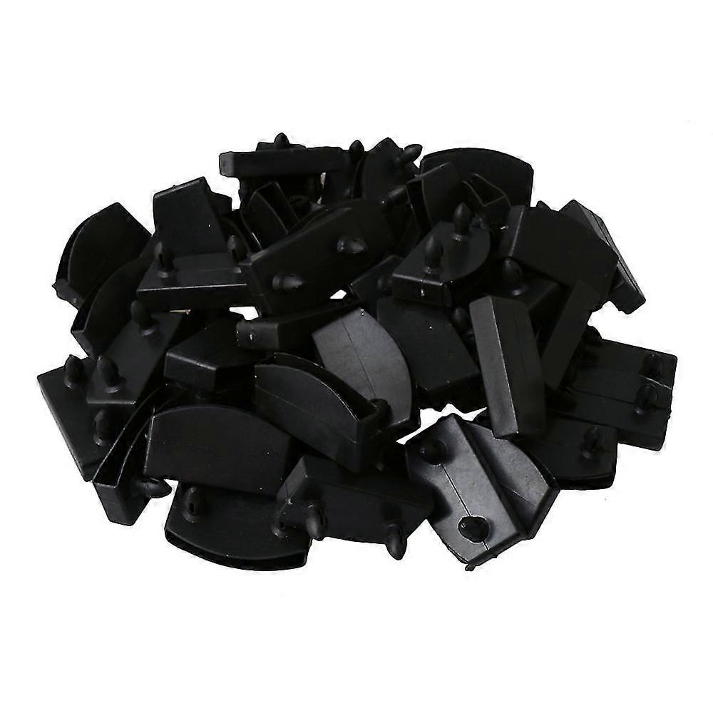 50pcs cama list Plastic End Caps Holders 55mm Negro