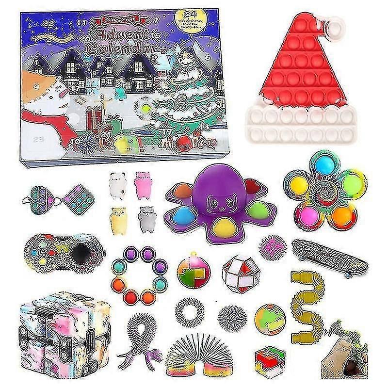 Christmas Advent Calendar Gifts Box Decompression Toy Set Xmas Advent Calendar