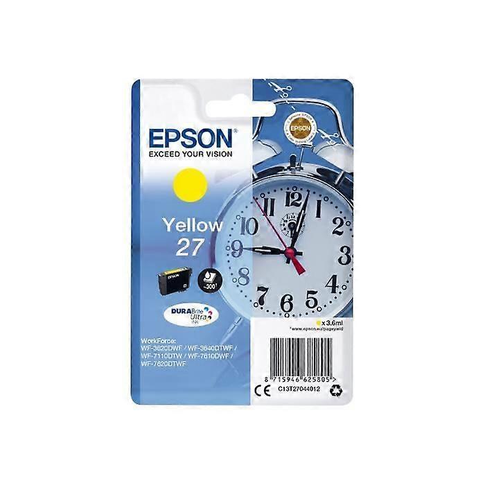 Epson 27 3,6 ml oryginalny żółty wkład atramentowy do WorkForce WF-3620, WF-3640, WF-7110, WF-7210, WF-7610, WF-7620, WF-7710,...