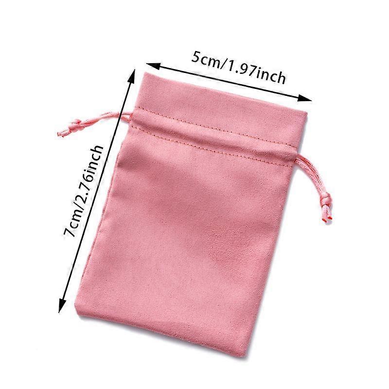 10pcs Pink Velvet Drawstring Cloth Bags Jewelry Pouches For Small Gift Wedding Favors Necklace Candy Snack Packaging Storage