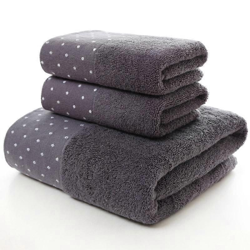 3pcs/set Full Cotton Dot Towel Bath Towel Soft Water Absorbtion Fluffy Towels Set