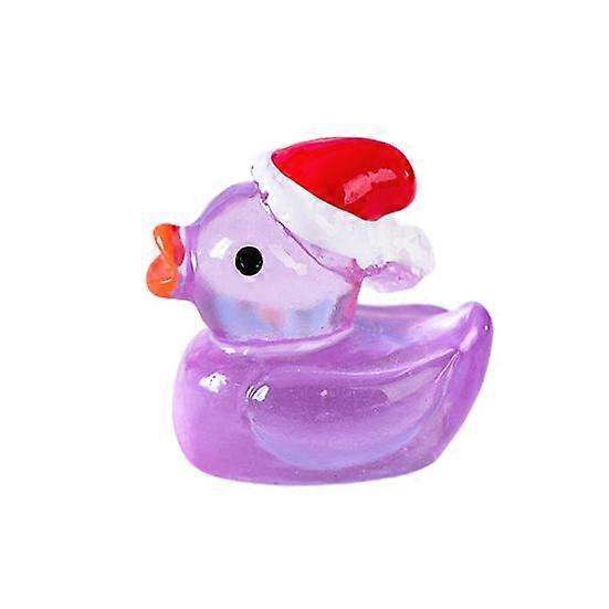 Christmas Ornament Resin Duck Miniature Adorable Glow in The Dark Mini Landscape Creations Xmas Duck Ornaments