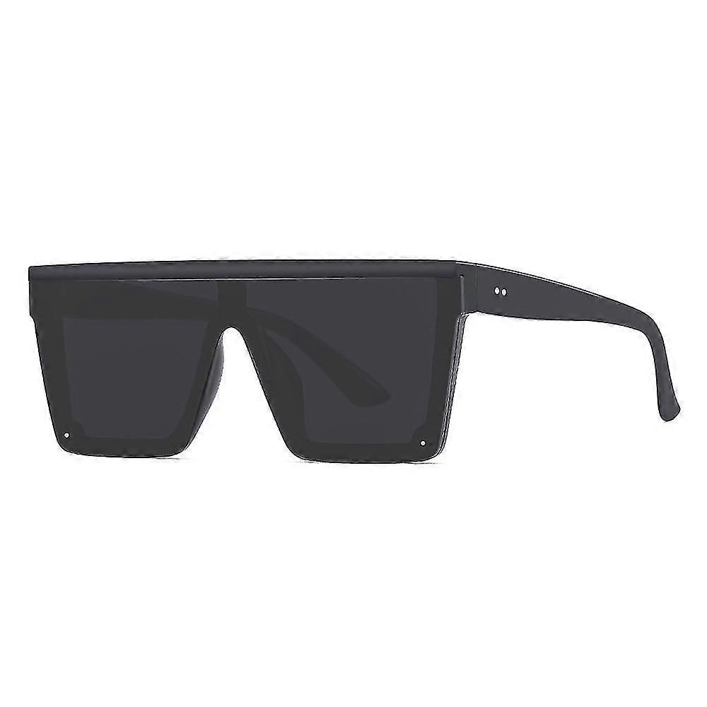 Oversized zonnebril Heren Womens Flat Top Square Trendy Viziertinten UV400Black