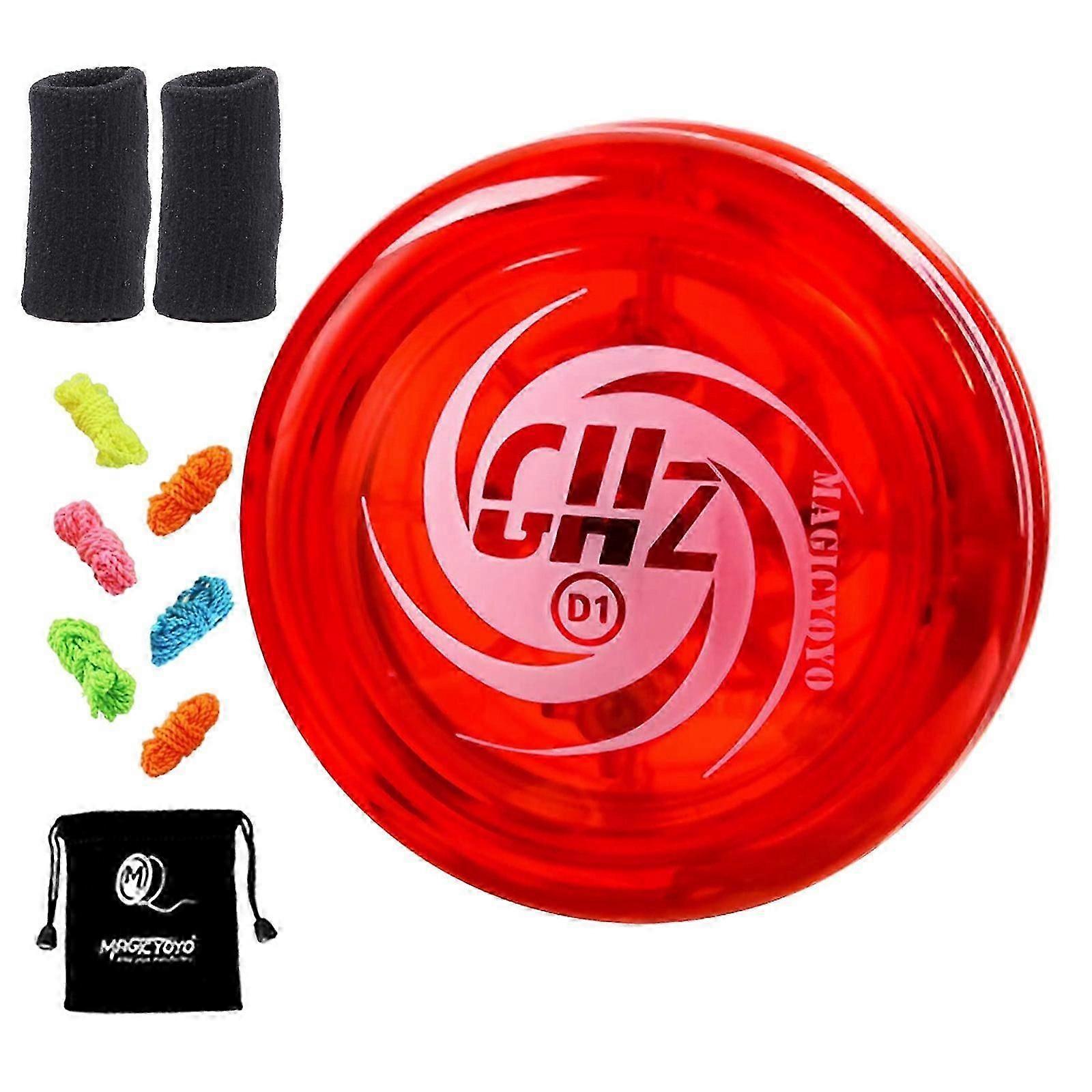 Responsive Yoyo D1 GHZ,Professional Looping Yoyos for Kids Beginner with Yoyo Strings+Finger +Yoyo Bag,Red js