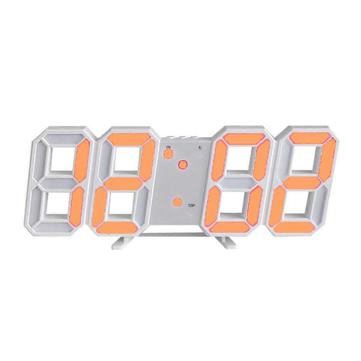 3D Digital Alarm Clock Minimalist Style Wall Mountable LED Number Time Alarm Clock for Office