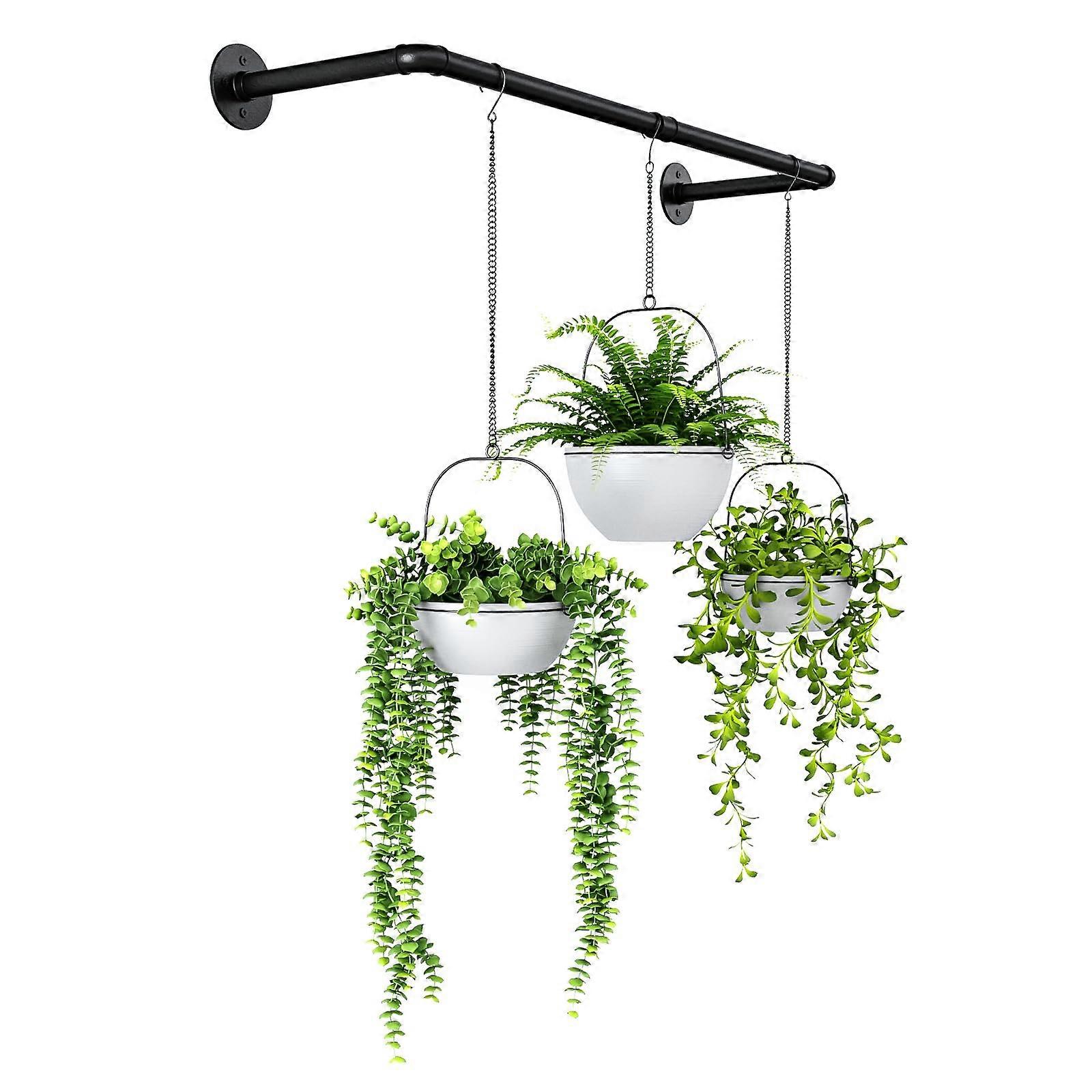 36.2in Hanging Planters for Indoor and Outdoor Use, Durable Metal Wire, Rustic Farmhouse Style, Green and Brown Color