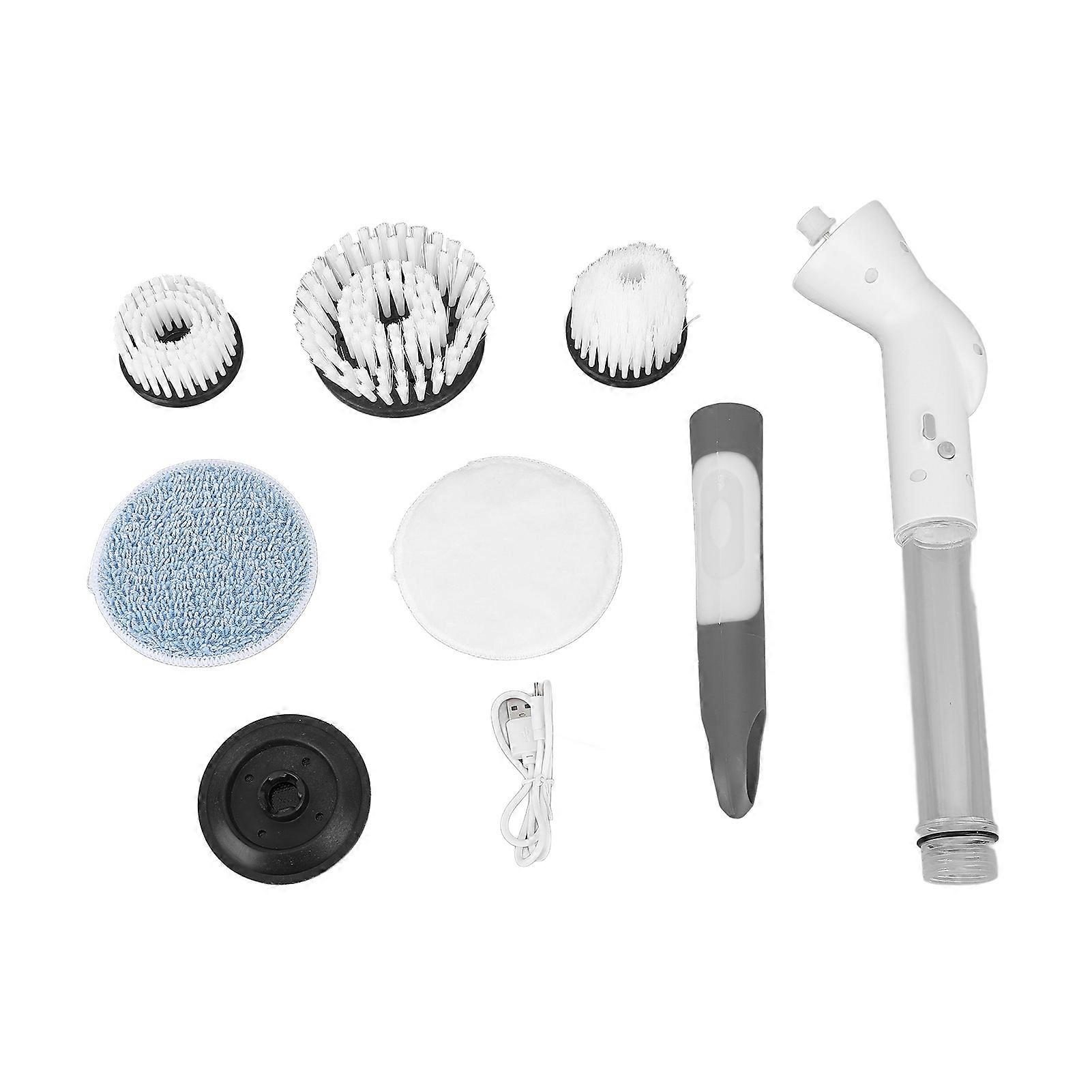 Multifunctional Cordless Electric Bathroom Cleaning Brush Long Handle with Replaceable Brush Heads