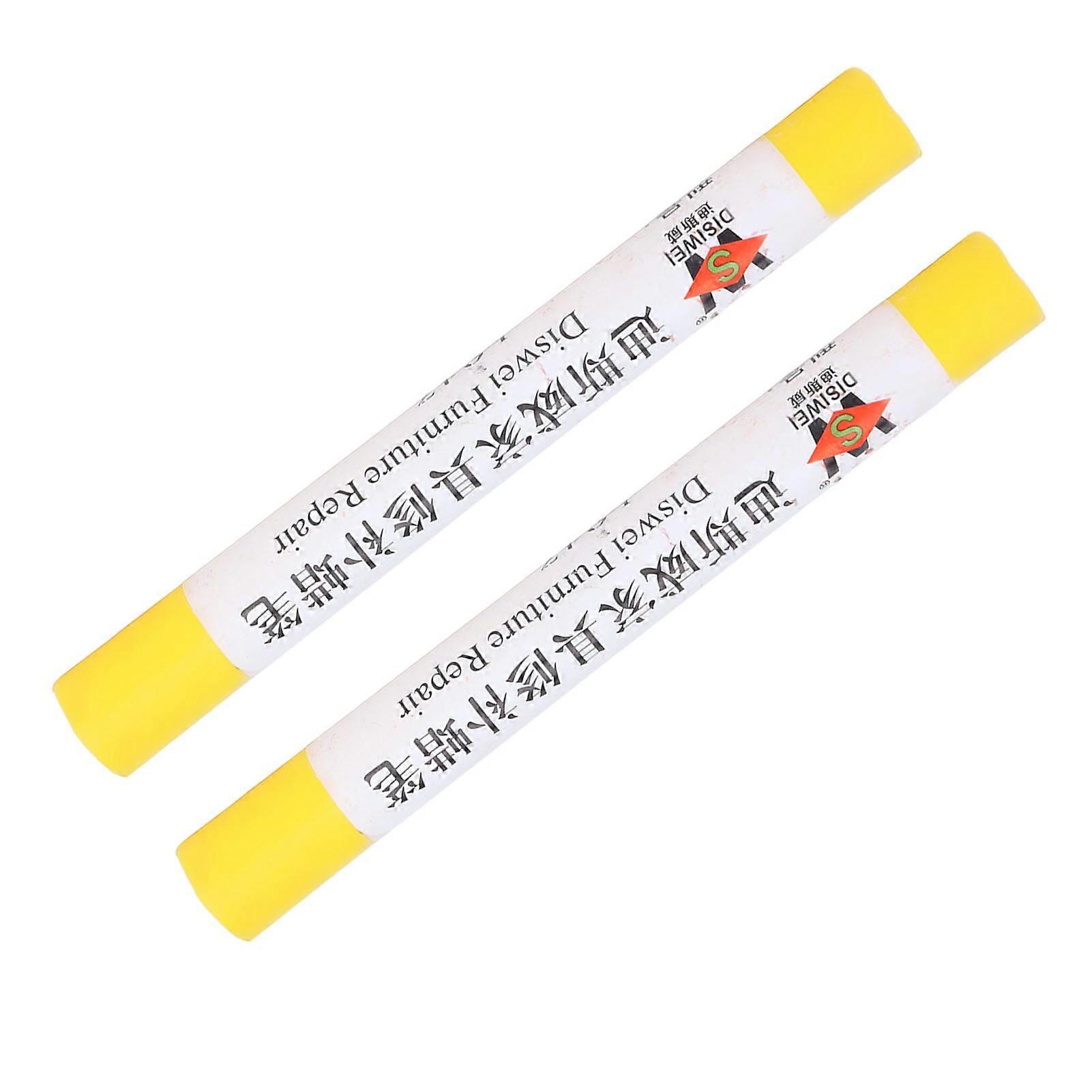 2st Möbler Färg Golv Reparation Krita Scratch Patch Färg Penna Trä Komposit Reparation Material Gul