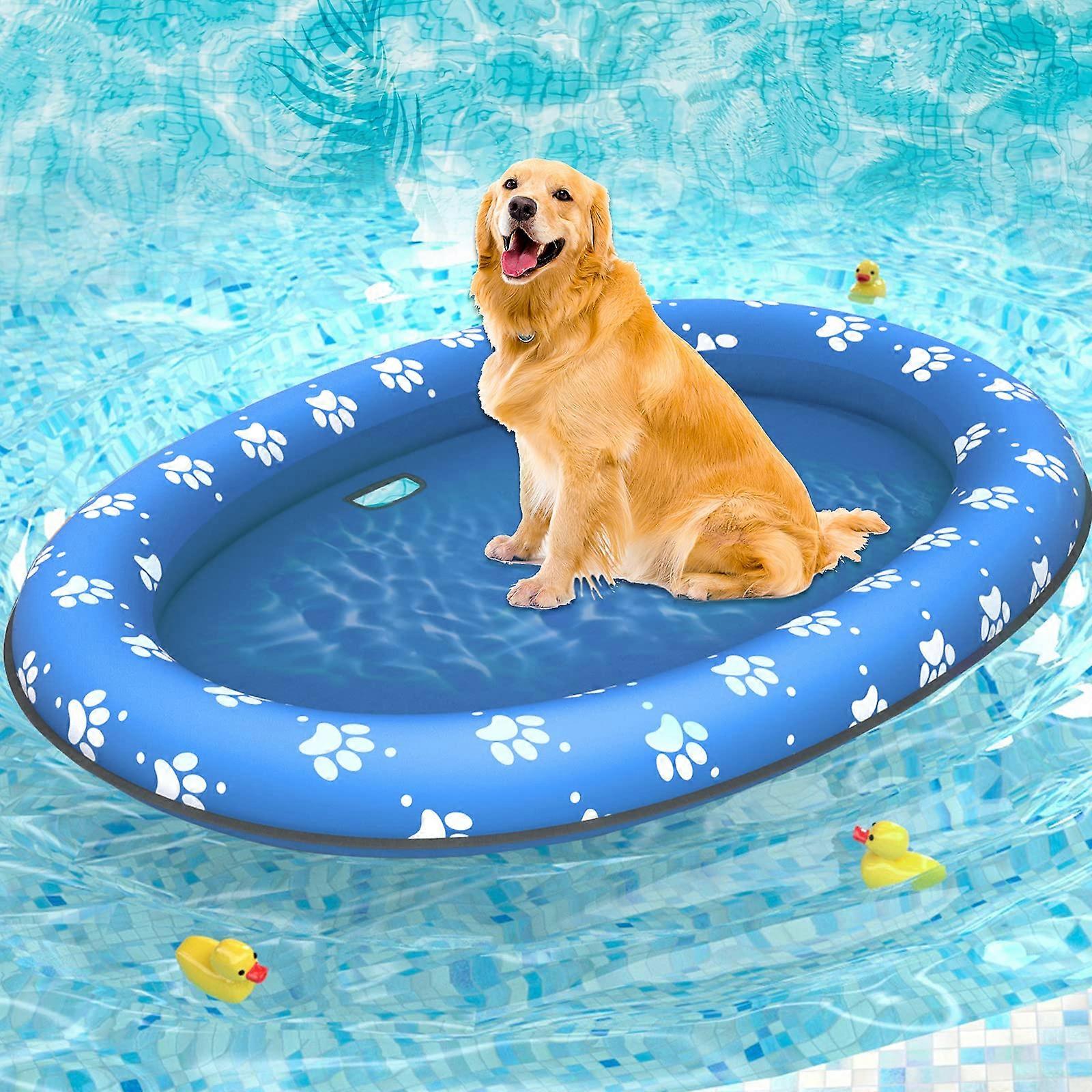 Inflatable Dog Raft for Summer Water Fun - Durable Heavy-Duty PVC, Float Size for Large Dogs, Easy to Inflate