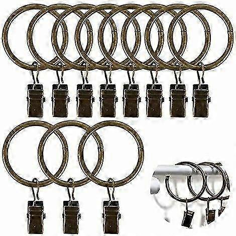 Bronze-Colored Curtain Rings with 3.0 Thread Diameter 32mm Inner Set of 40