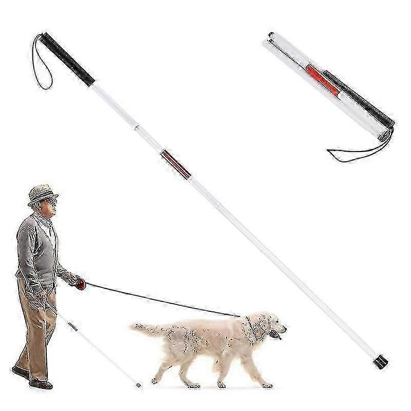 Folding Blind Cane,125cm Portable Walking Stick Adjustable Aluminium Alloy Collapsible Support Crutch