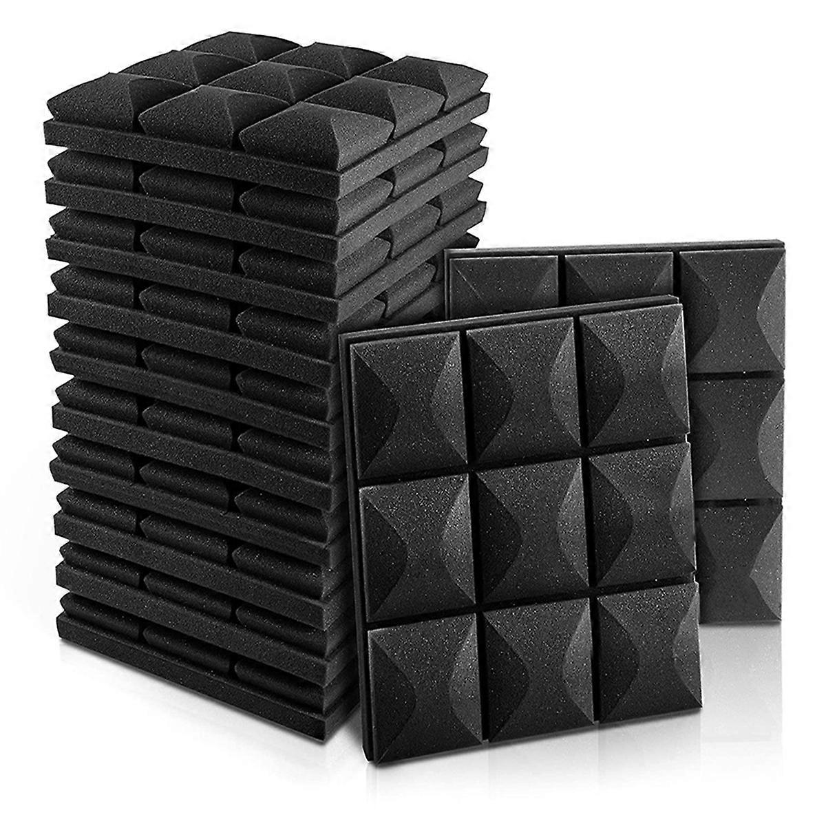 12Pcs Acoustic Foam Panels, Soundproofing Insulation Foam, 30x30cm