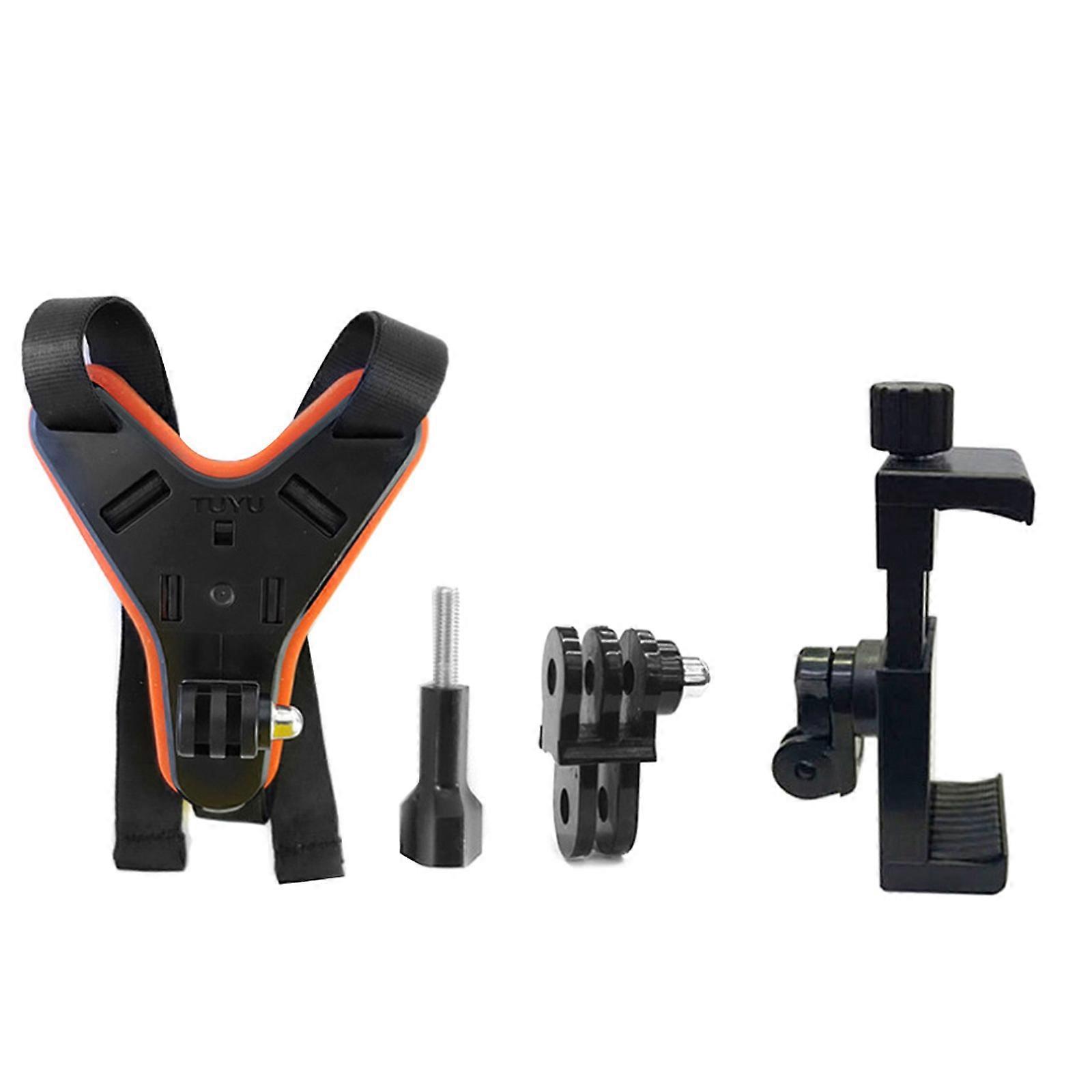 Motorcycle Shots Full Face Helmet Chin Stand Mount Holder Helmet Bracket Mount Adapter Action Camera/Phone Accessories  Orange