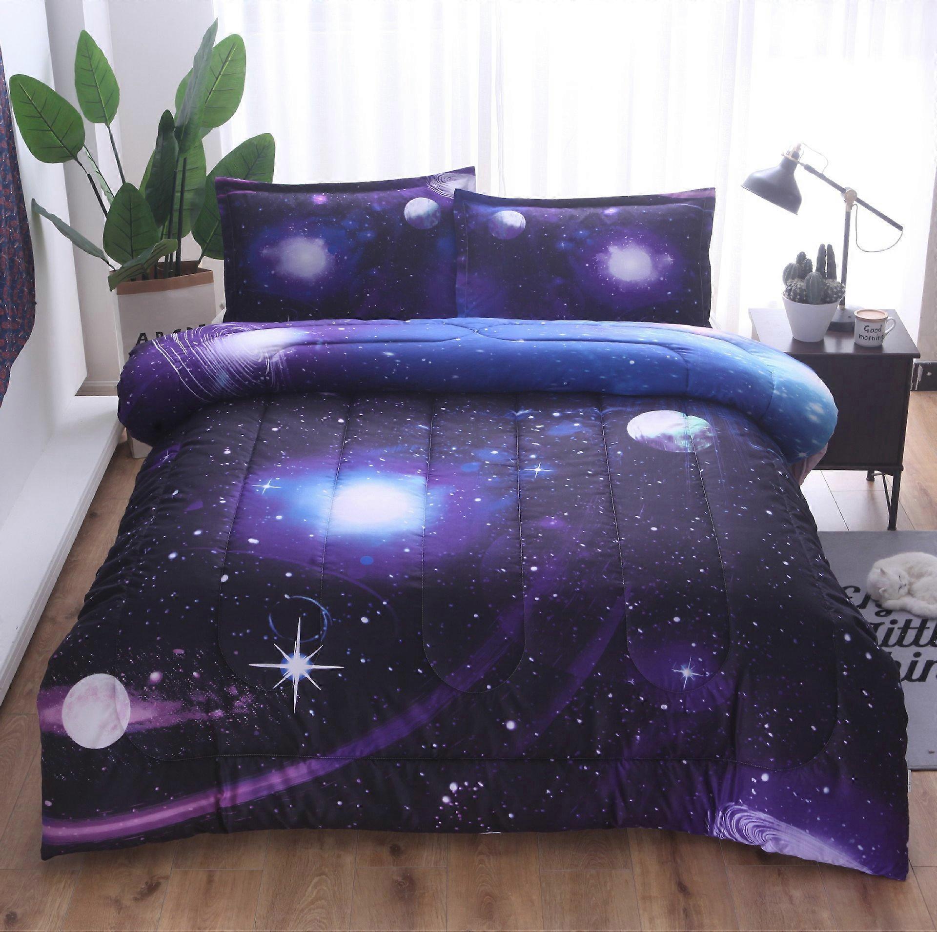 5 Pieces Comforter Set Galaxy Space for Kids Bed in A Bag Twin Size