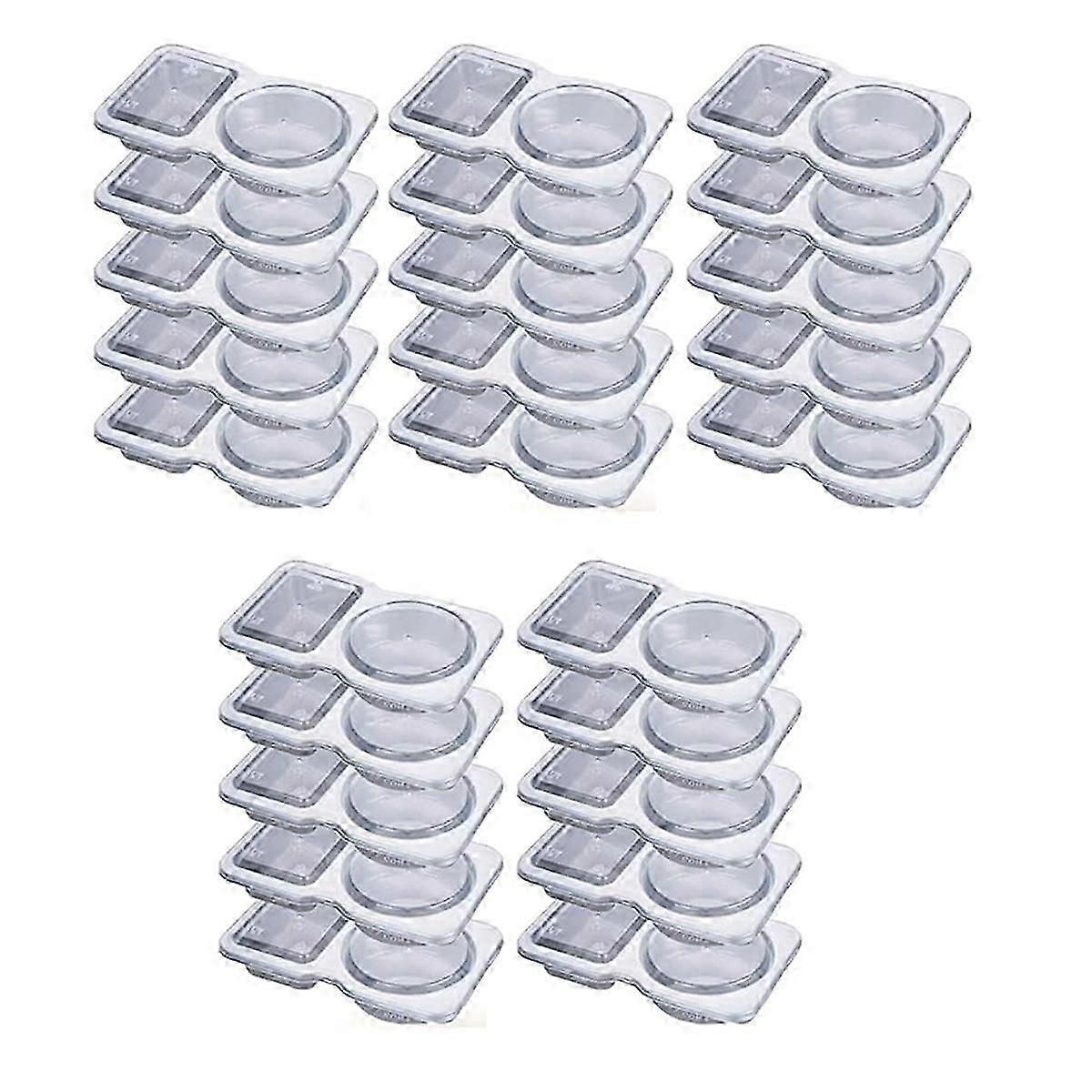 Double Compartment Condiment Container with Lids - 3 Oz 2 Compartment Snack Containers Reusable Sauce Containers 35PCS