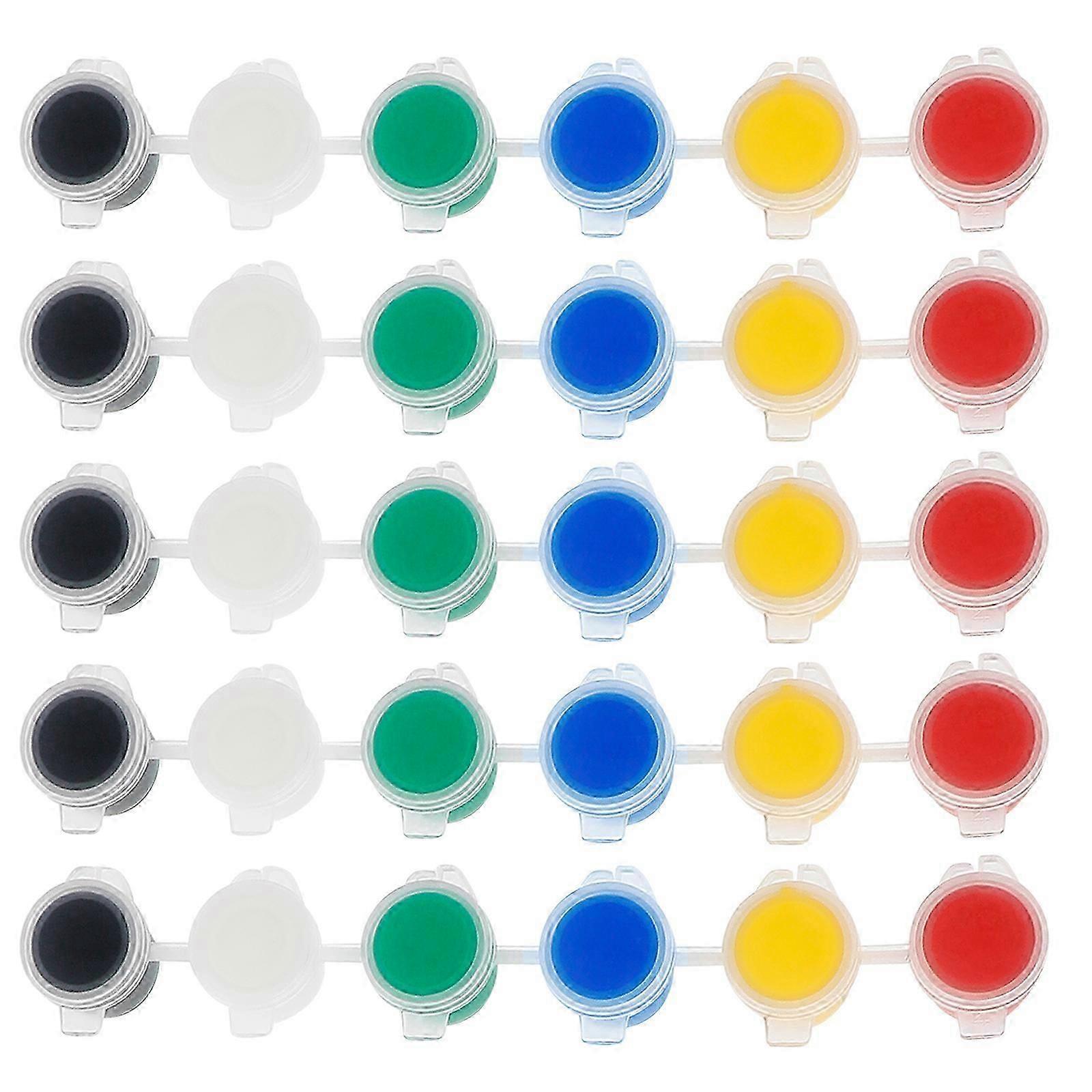 50pcs 6-in-1 DIY Empty Paint Pots Pigment Box Pod Strips for Arts and Crafts