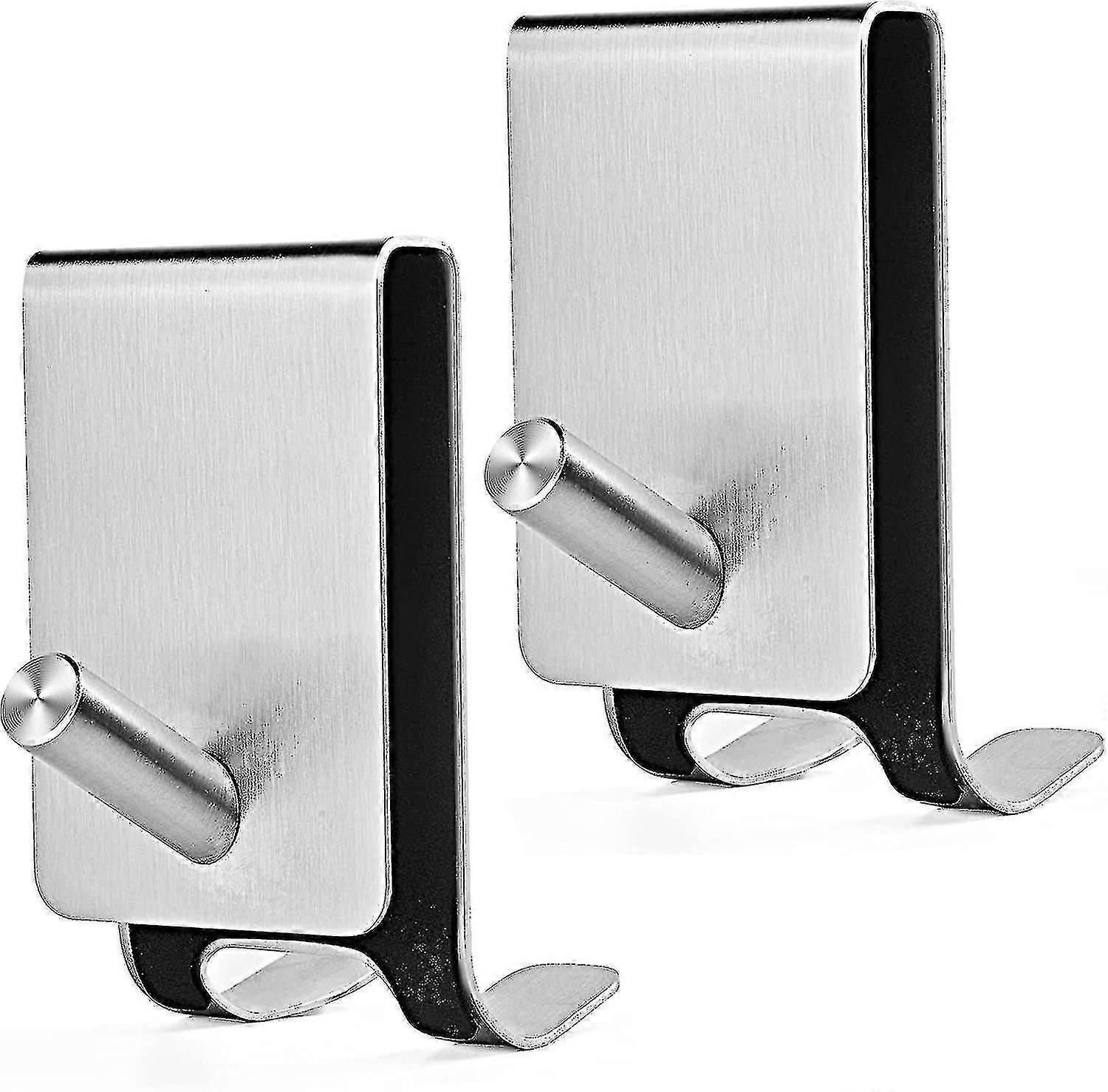 Stainless Steel Bathroom Towel Hooks - 2 Pack with 3 Hanging Options, Rust-Resistant, Space-Saving Design
