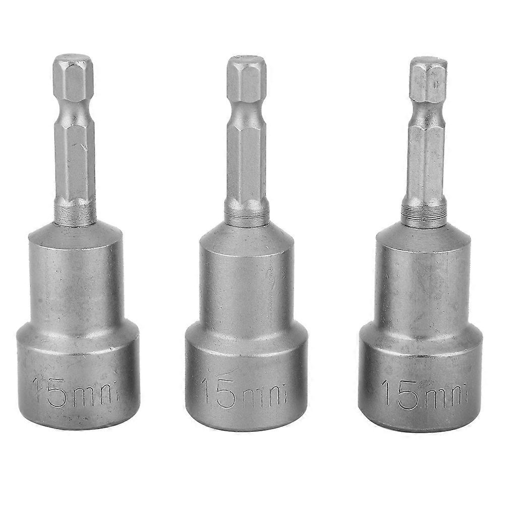 3 pcs 15mm Socket Strongly Magnetic Surface Blackening Socket for Screwdriver Drill