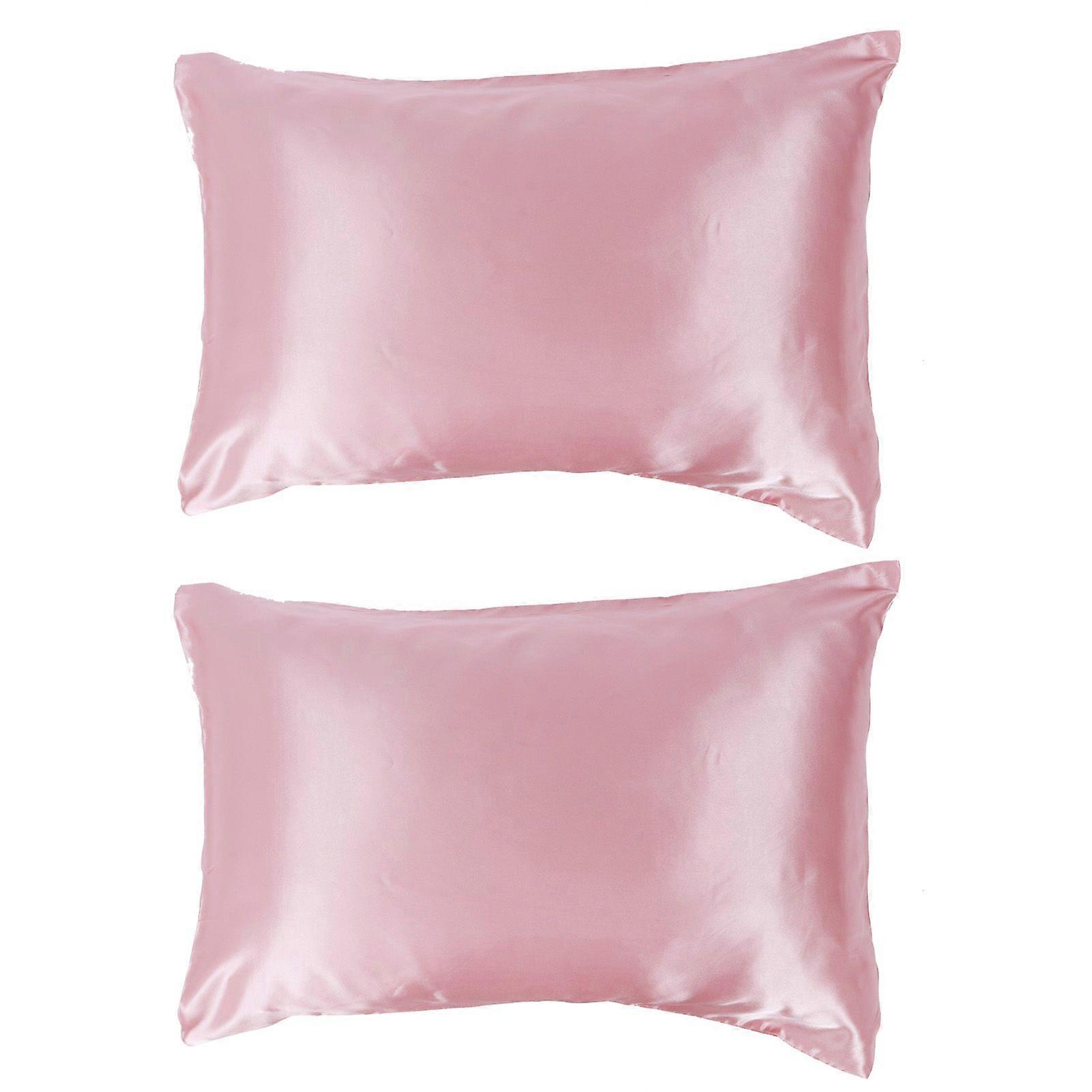 2Pcs Satin Pillowcases with Envelope Closure, Soft Covers for Bedding