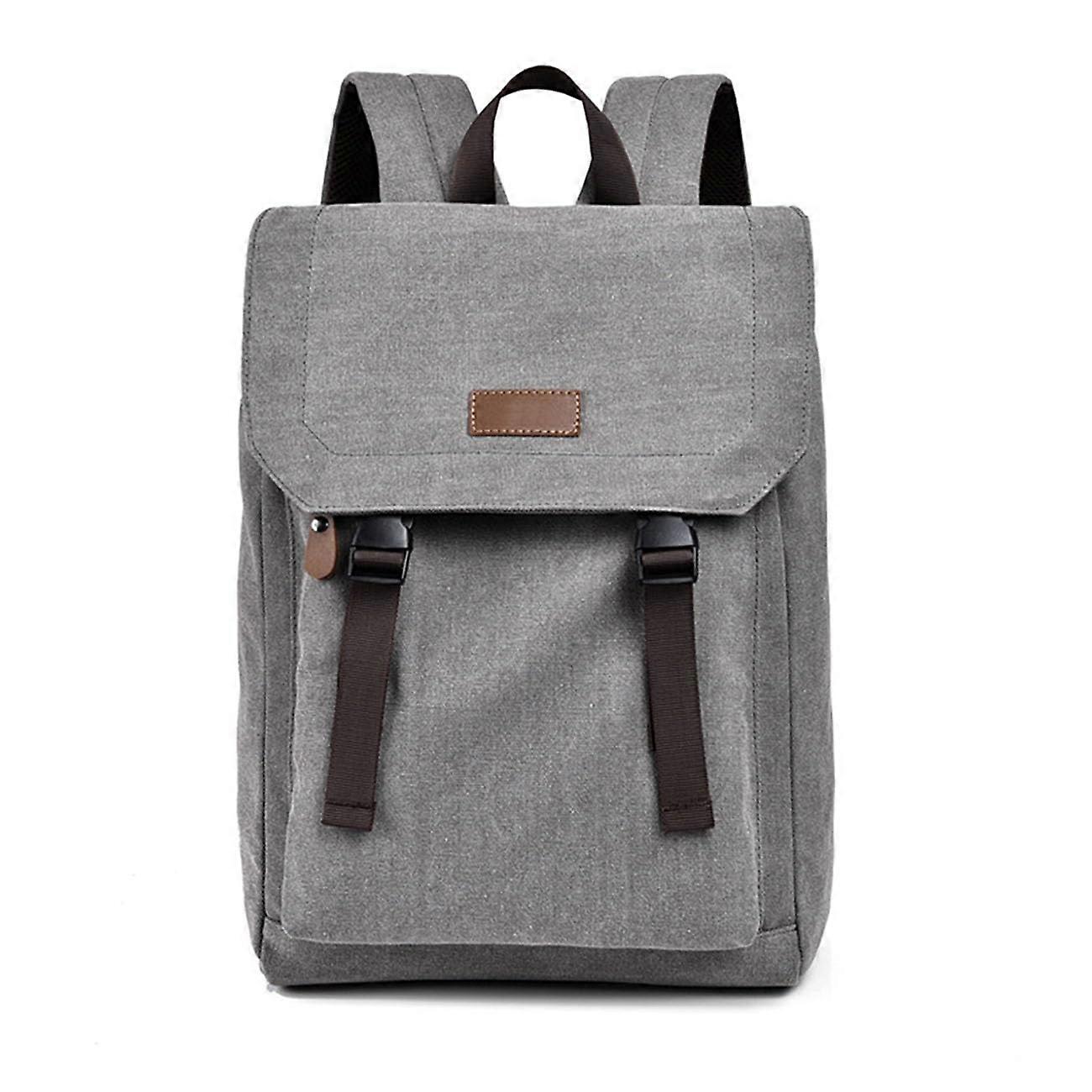 Vintage Canvas Backpack Grey Minimalist Daypack With Multiple Pockets College Freshman Backpack