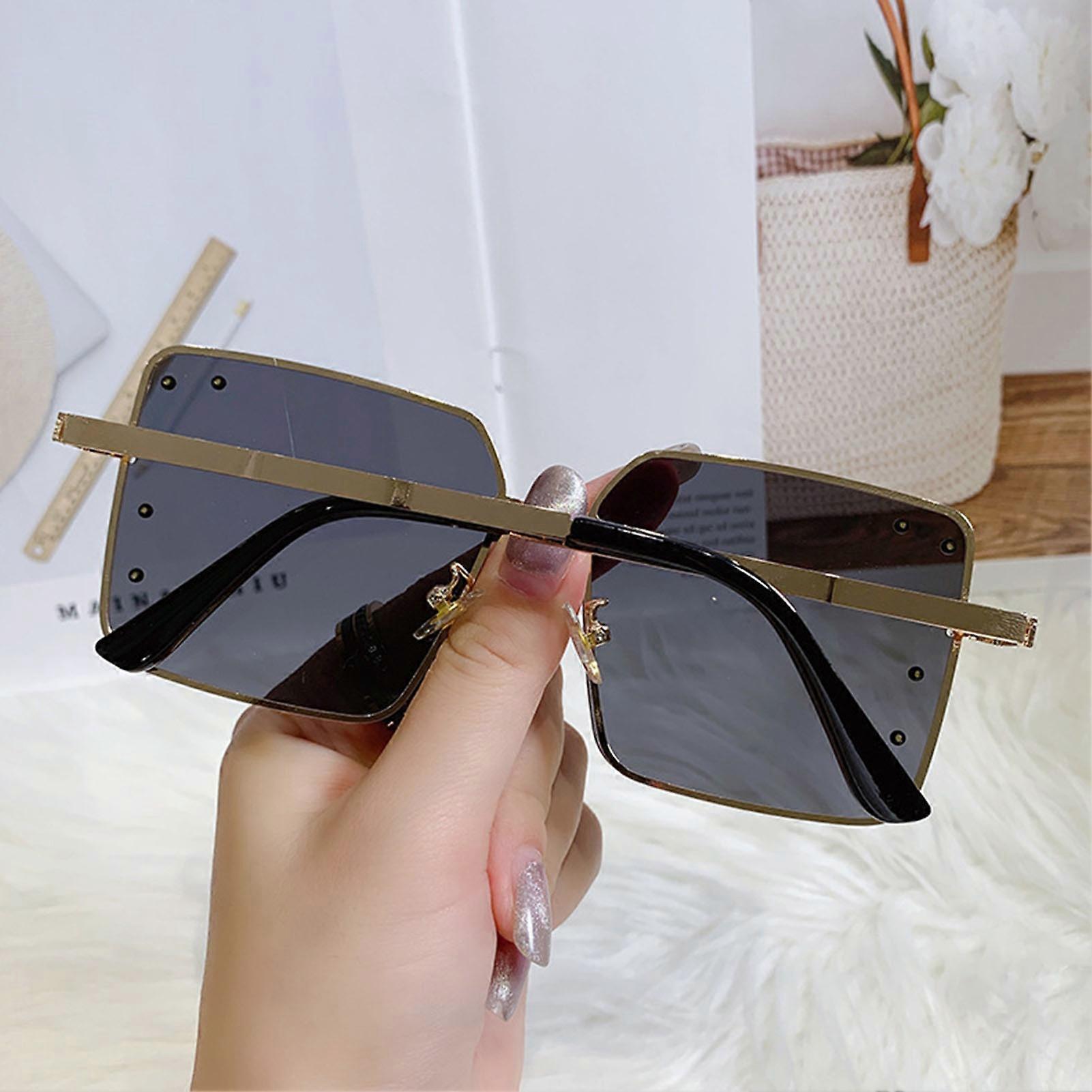 Women's Gradient Lens Sunglasses Thin Quadrate Frame Sunshine Shades Eyeglasses