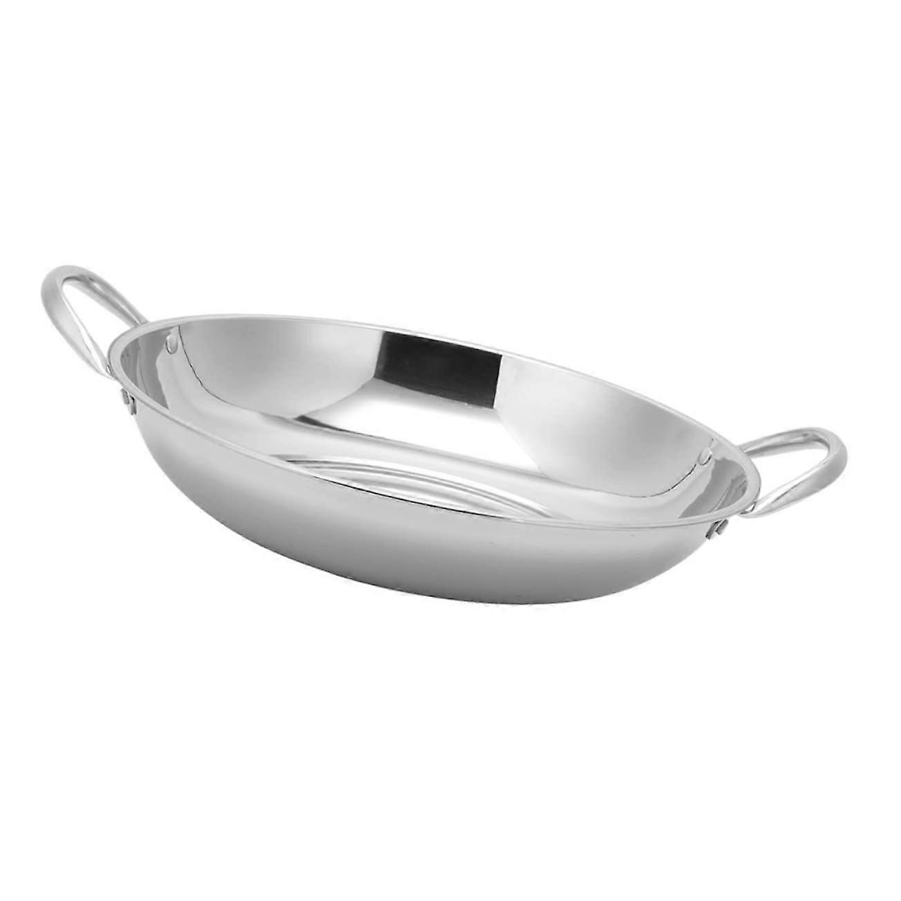Double Thick Bottom Flatbottom Pan Hot Pot Stainless Pan Dishwasher Safe for Hot Pot Cooking