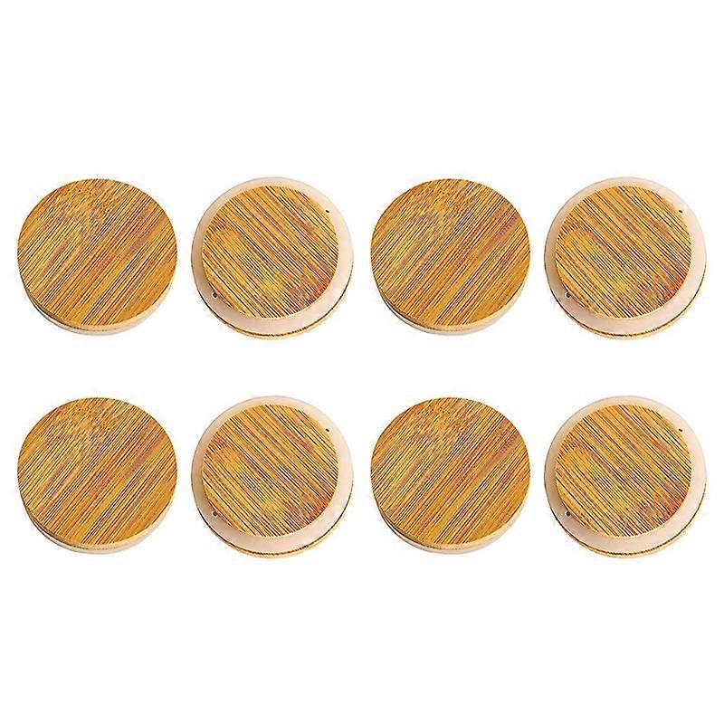 Wooden Jar Lids, 8 Pcs Bamboo Wooden Storage Lids Regular Mouth, Reusable Ball Wooden Lids for Jars