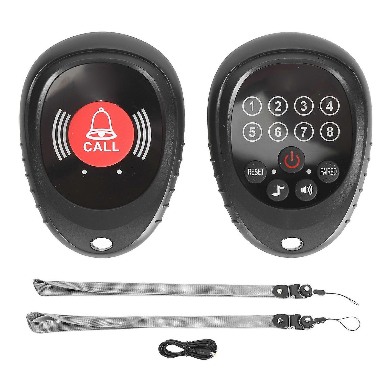Wireless Caregiver Pager Button Professional Rechargeable 3280.8ft Long Range Nurse Call for Elderly Patient Monitoring SOS Alarm System