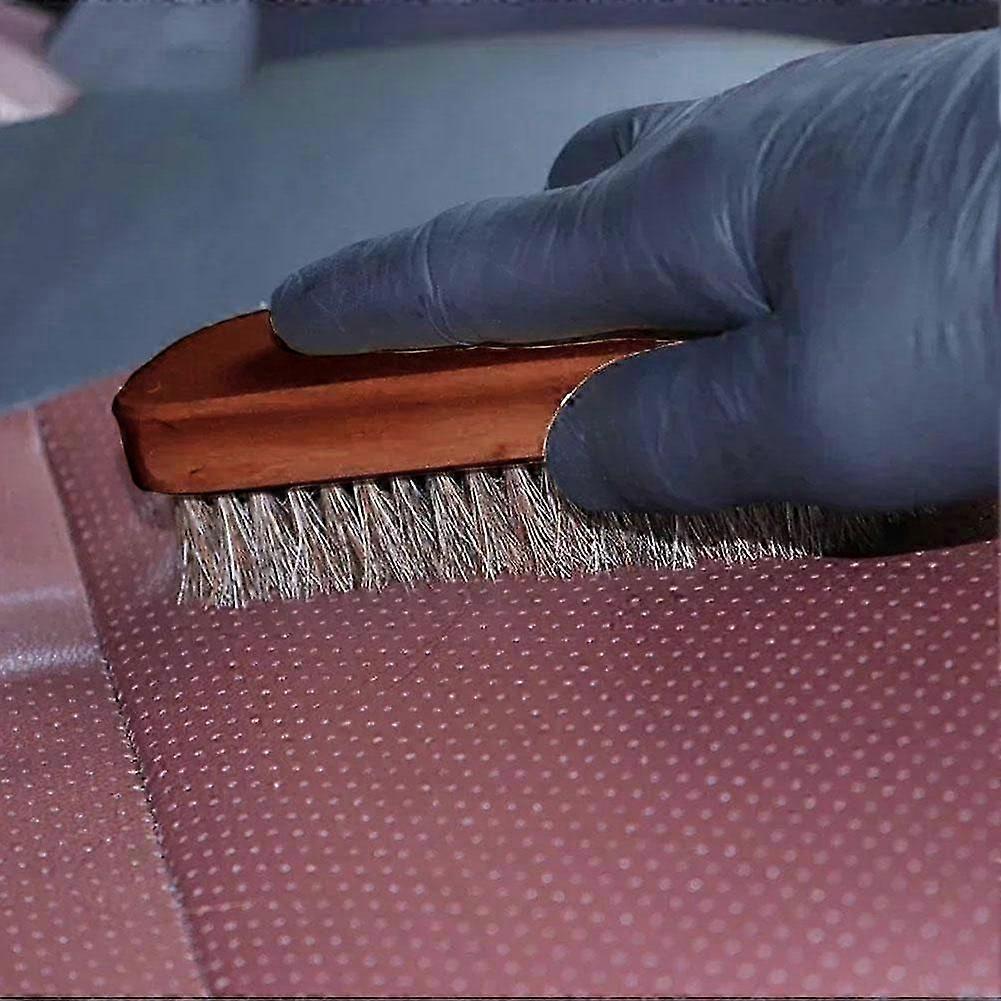 Horsehair Wooden Brush Car Detailing Polishing Buffing Handle Car Wash Brush